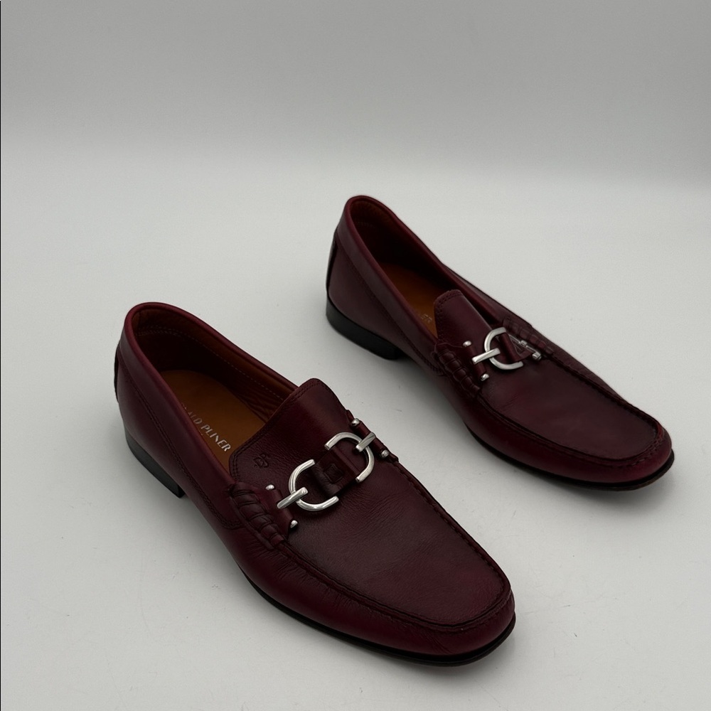 Donald J. Pliner Men Dark Red penny Loafers shoe slip on retro grandpa lux 10M